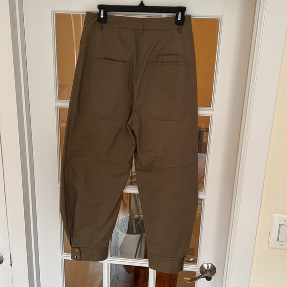 Tibi Myriam Twill Sculpted Pant in Utility Brown - Picture 3 of 6